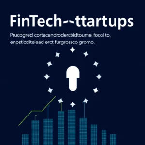 Abstrakte Visualisierung von FinTech: Digitale Finanzströme und vernetzte Technologien