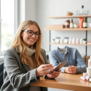 Influencer präsentiert ein Nischenprodukt in natürlicher Kulisse.