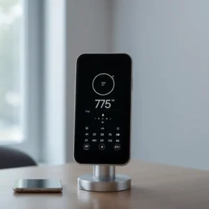Smartes Wohnzimmer mit nahtlos integrierter Ambient Computing Technologie