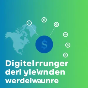 Abstrakte, fotorealistische Darstellung digitaler Zentralbankwährungen als leuchtende, stilisierte Münzen auf Weltkarte