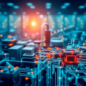 Moderne Industriehalle mit Cyber-Physischen Systemen und digitaler Vernetzung