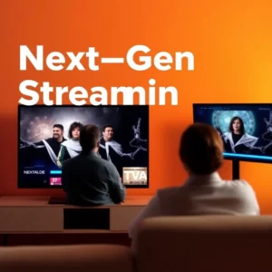 Familie nutzt interaktives Streaming mit moderner TV-Technologie