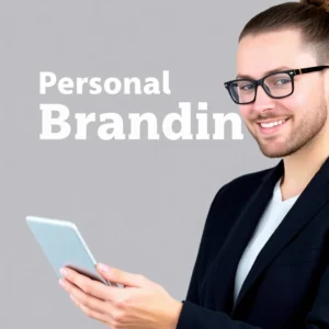 Person arbeitet an ihrem Personal Branding in einem modernen Büro.