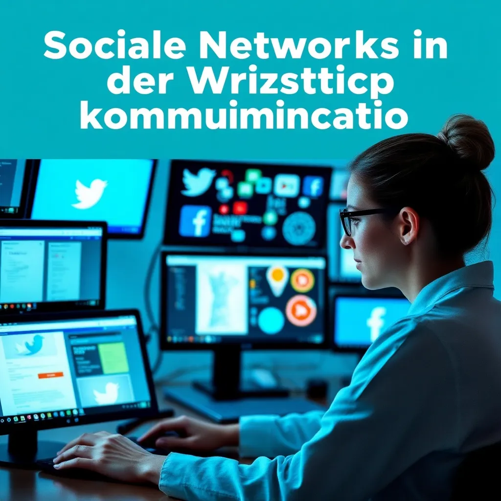 Home 3 Wissenschaftlerin interagiert mit verschiedenen Social-Media-Plattformen zur Wissenschaftskommunikation